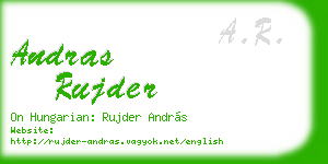 andras rujder business card
